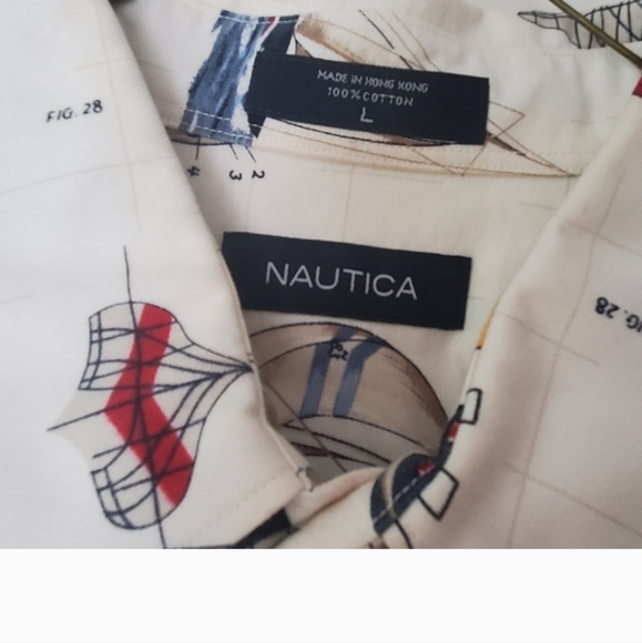 Nautica Brand Button Down Summer Shirt - Picture 2 of 5